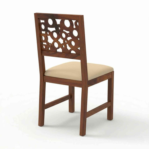 Rubikk Solid Sheesham Wood 6 Seater Dining Set (With Cushion, Natural Finish)