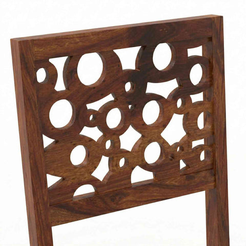 Rubikk Solid Sheesham Wood 4 Seater Dining Set (With Cushion, Natural Finish)