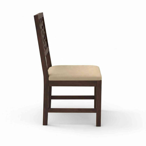 Rubikk Solid Sheesham Wood 6 Seater Dining Set (With Cushion, Walnut Finish)