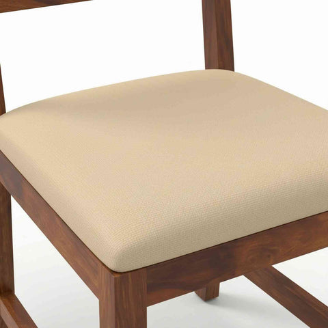 Rubikk Solid Sheesham Wood 4 Seater Dining Set (With Cushion, Natural Finish)