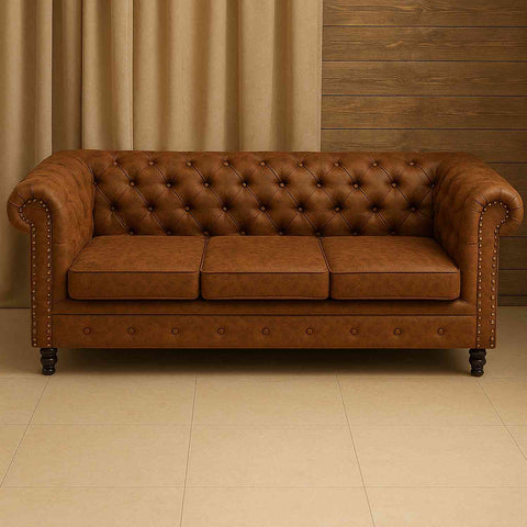 Celeste 3 Seater Sofa (Fabric, Ginger Bread)