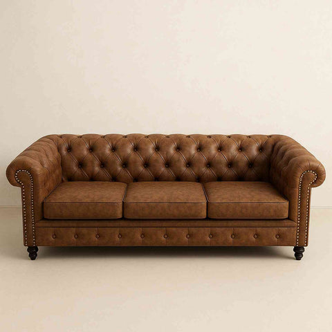 Celeste 3 Seater Sofa (Fabric, Ginger Bread)