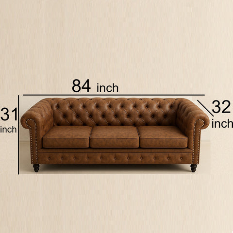 Celeste 3 Seater Sofa (Fabric, Ginger Bread)