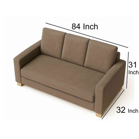 Cozychic 3 Seater Sofa (Brown Fabric)