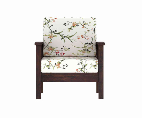 Prio Solid Sheesham Wood 1 Seater Sofa (Walnut Finish)