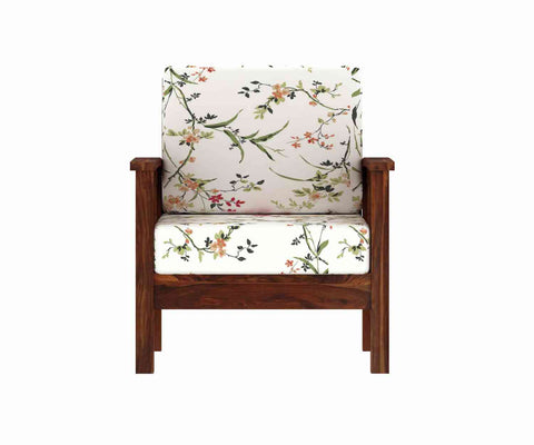 Prio Solid Sheesham Wood 1 Seater Sofa (Natural Finish)
