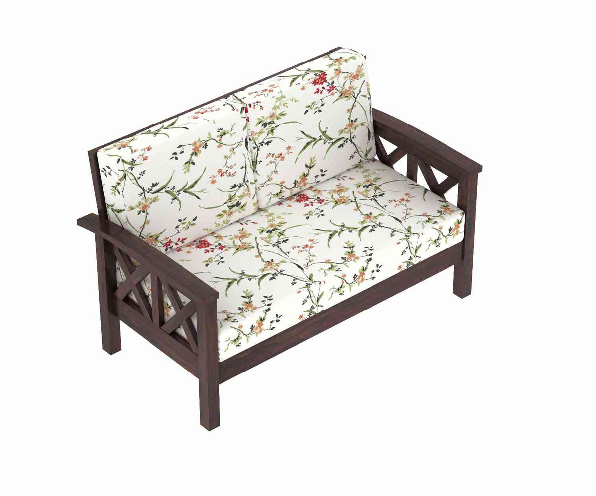 Prio Solid Sheesham Wood 5 Seater Sofa Set (3+2, Walnut Finish)