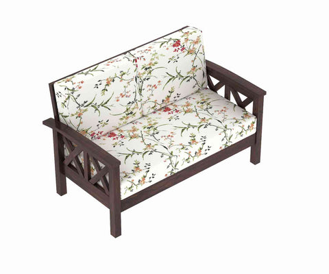 Prio Solid Sheesham Wood 2 Seater Sofa (Walnut Finish)