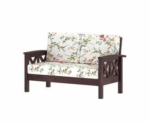 Prio Solid Sheesham Wood 2 Seater Sofa (Walnut Finish)