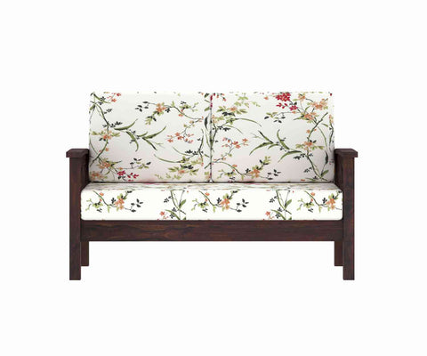 Prio Solid Sheesham Wood 2 Seater Sofa (Walnut Finish)