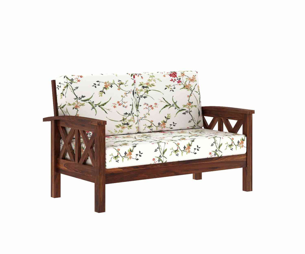 Prio Solid Sheesham Wood 5 Seater Sofa Set (3+2, Natural Finish)