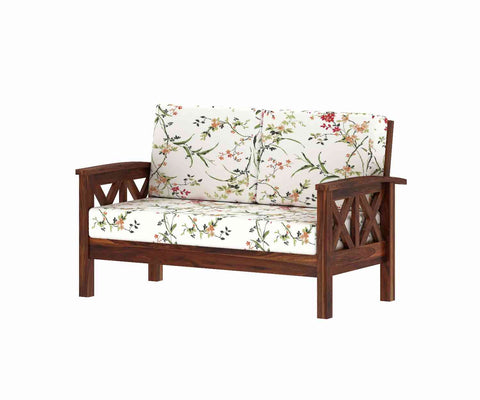 Prio Solid Sheesham Wood 2 Seater Sofa (Natural Finish)