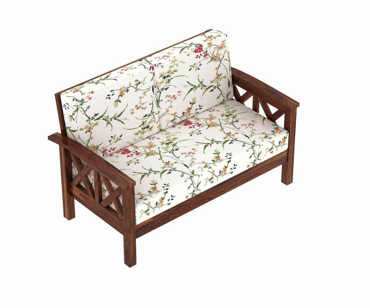 Prio Solid Sheesham Wood 5 Seater Sofa Set (3+2, Natural Finish)