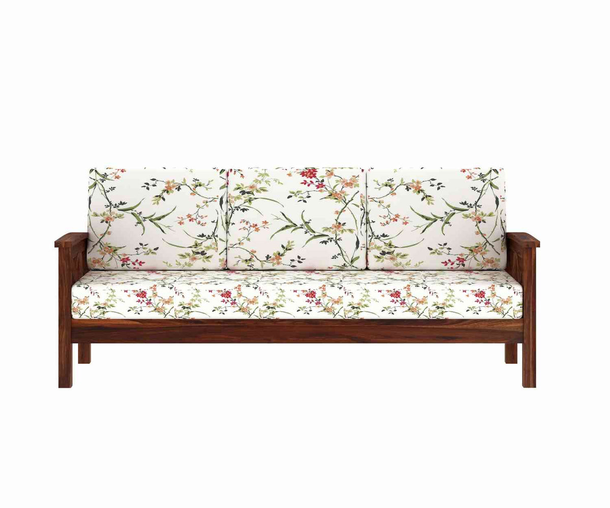 Prio Solid Sheesham Wood 5 Seater Sofa Set (3+2, Natural Finish)