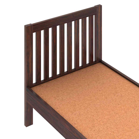 Fusta Solid Sheesham Wood Single Bed Without Storage (Walnut Finish)