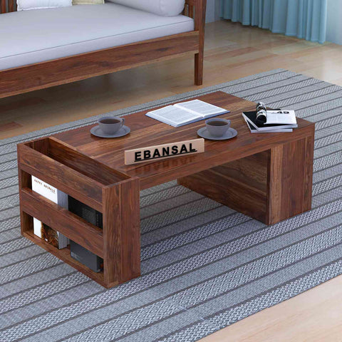 Maria Solid Sheesham Wood 5 Seater Sofa Set With Coffee Table (3+2, Natural Finish)