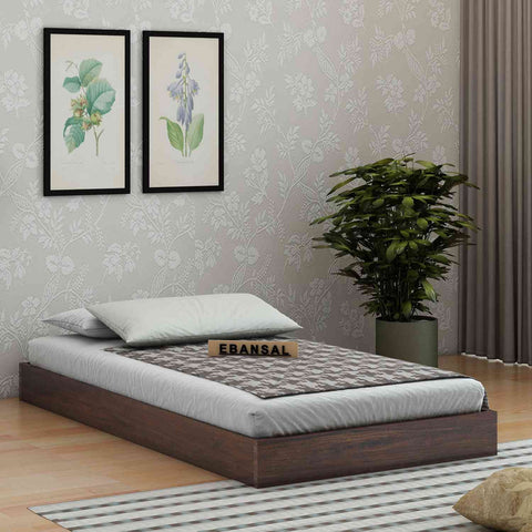 Livinn Solid Sheesham Wood Trundle Bed (Walnut Finish)