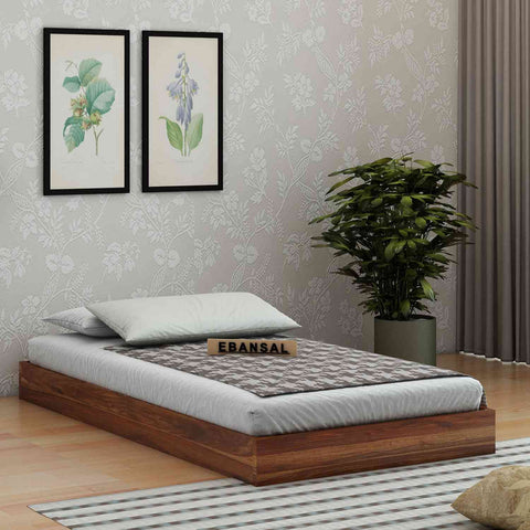 Livinn Solid Sheesham Wood Trundle Bed (Natural Finish)