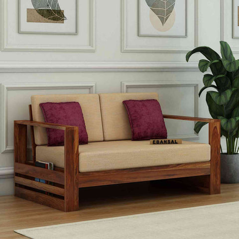 Maria Solid Sheesham Wood 5 Seater Sofa Set (3+2, Natural Finish)