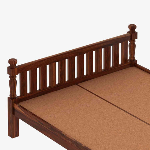Revista Solid Sheesham Wood Bed Without Storage (King Size, Natural Finish)
