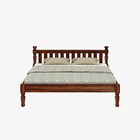Revista Solid Sheesham Wood Bed Without Storage (King Size, Natural Finish)