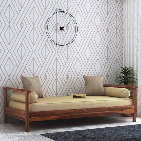Maria Solid Sheesham Wood Divan With Mattress (Natural Finish)