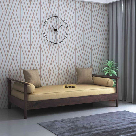 Maria Solid Sheesham Wood Divan With Mattress (Walnut Finish)