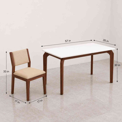 Revista Solid Sheesham Wood 6 Seater Dining Set (With Cushion, Natural Finish)