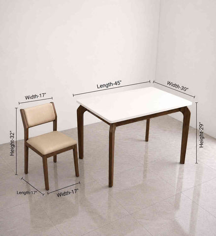 Revista Solid Sheesham Wood 4 Seater Dining Set (With Cushion, Walnut Finish)