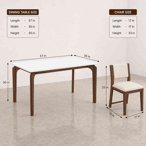 Revista Solid Sheesham Wood 6 Seater Dining Set (With Cushion, Walnut Finish)