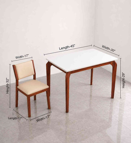Revista Solid Sheesham Wood 4 Seater Dining Set (With Cushion, Natural Finish)