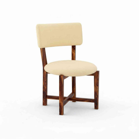 Prio Solid Sheesham Wood 4 Seater Dining Set (With Cushion, Natural Finish)