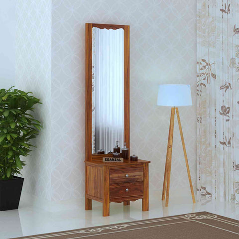 Revista Solid Sheesham Wood Dressing Table (Natural Finish)