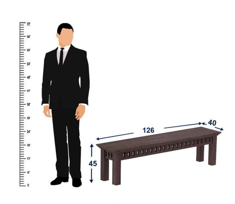 Amer Solid Sheesham Wood 3 Seater Bench (Walnut Finish)