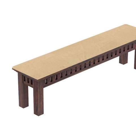 Amer Solid Sheesham Wood 3 Seater Bench (Walnut Finish, With Cushion)