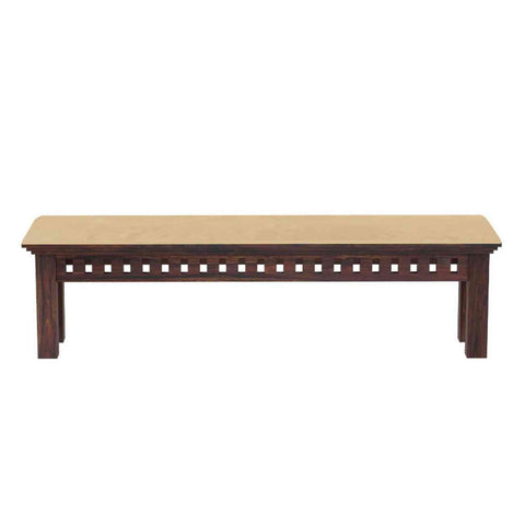 Amer Solid Sheesham Wood 3 Seater Bench (Walnut Finish, With Cushion)