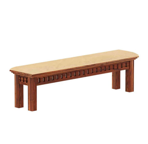 Amer Solid Sheesham Wood 3 Seater Bench (Natural Finish, With Cushion)