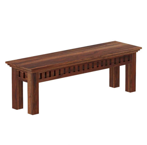 Amer Solid Sheesham Wood 2 Seater Bench (Natural Finish)