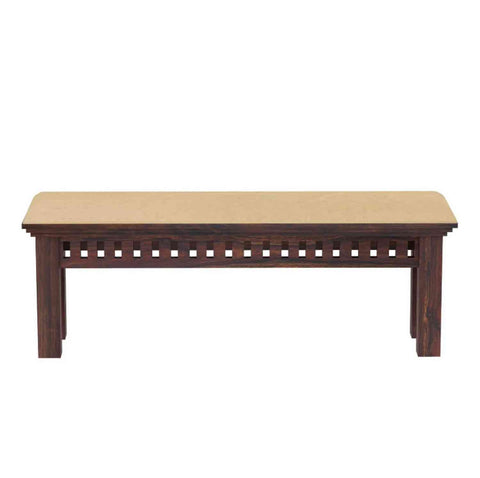 Amer Solid Sheesham Wood 2 Seater Bench (Walnut Finish, With Cushion)
