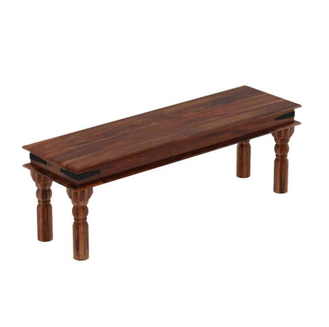 Ajmer Solid Sheesham Wood 2 Seater Bench (Natural Finish)