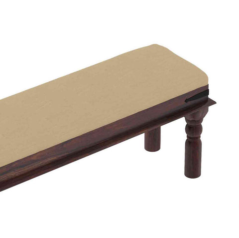 Ajmer Solid Sheesham Wood 2 Seater Bench (Walnut Finish, With Cushion)