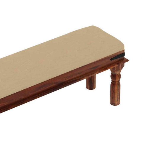 Ajmer Solid Sheesham Wood 2 Seater Bench (Natural Finish, With Cushion)