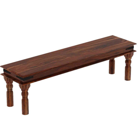 Ajmer Solid Sheesham Wood 3 Seater Bench (Natural Finish)