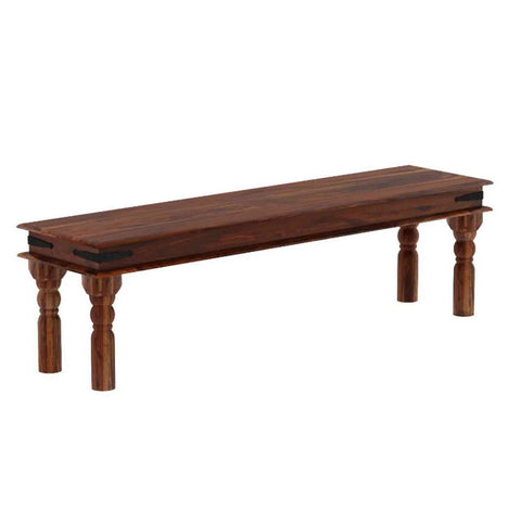 Ajmer Solid Sheesham Wood 3 Seater Bench (Natural Finish)