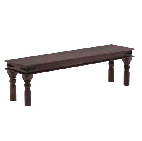 Ajmer Solid Sheesham Wood 3 Seater Bench (Walnut Finish)