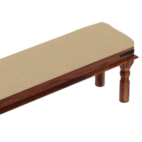 Ajmer Solid Sheesham Wood 3 Seater Bench (Walnut Finish, With Cushion)