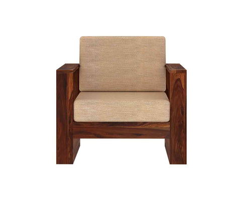 Maria Solid Sheesham Wood 5 Seater Sofa Set (3+1+1, Natural Finish)