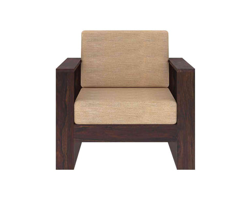 Maria Solid Sheesham Wood 5 Seater Sofa Set (3+1+1, Walnut Finish)