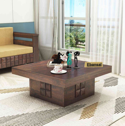 Sofia Solid Sheesham Wood Coffee Table (Walnut Finish)