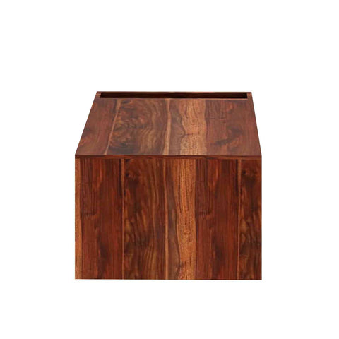 Maria Solid Sheesham Wood Coffee Table With Side Storage (Natural Finish)